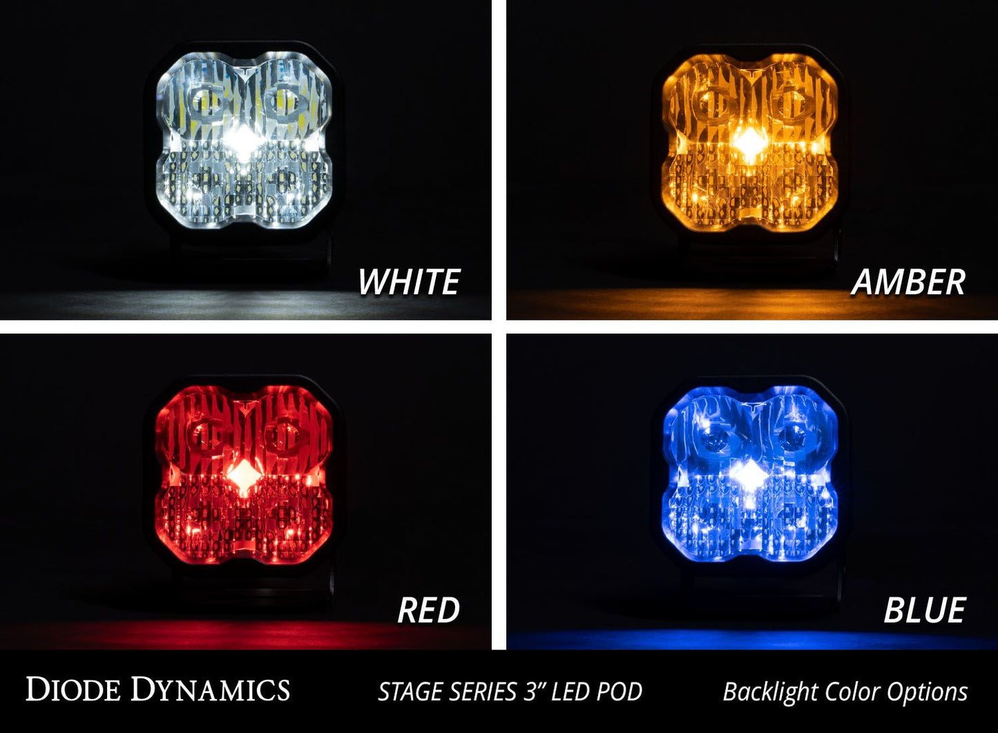 Stage Series 3" SAE/DOT White Sport LED Pod (Pair)